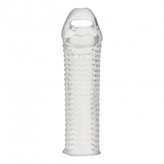 Текстурированная насадка на пенис Clear Textured Penis Enhancing Sleeve Extension - 16,5 см. - BlueLine - в Евпатории купить с доставкой