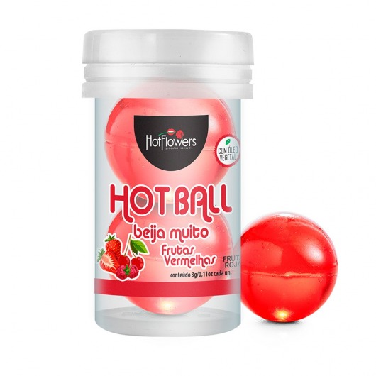 Лубрикант на масляной основе Hot Ball Beija Muito с ароматом ягод (2 шарика по 3 гр.) - HotFlowers - купить с доставкой в Евпатории