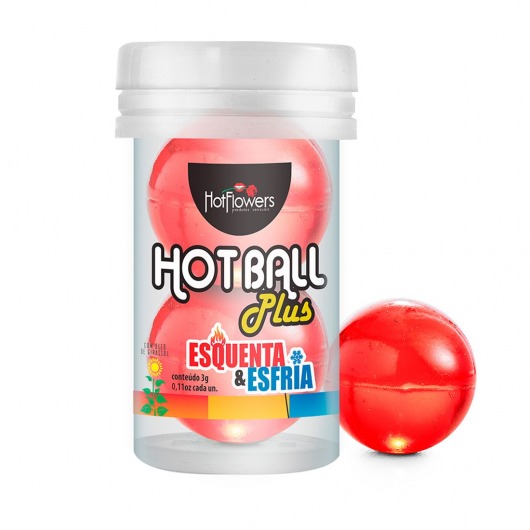 Лубрикант на масляной основе Hot Ball Plus с охлаждающе-разогревающим эффектом (2 шарика по 3 гр.) - HotFlowers - купить с доставкой в Евпатории