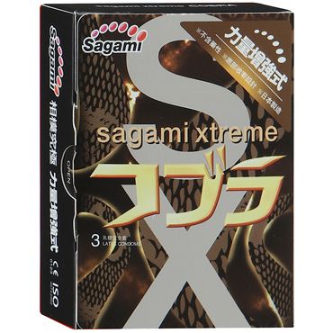 Суженные к основанию презервативы Sagami Xtreme COBRA - 3 шт. - Sagami - купить с доставкой в Евпатории