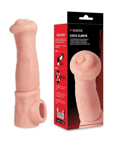 Телесная фантазийная насадка на член Cock Sleeve Size L - KOKOS - в Евпатории купить с доставкой