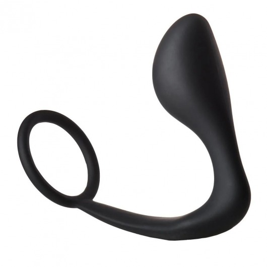 Черное эрекционное кольцо с анальной пробкой Anal Plug With Cockring - Dream Toys - в Евпатории купить с доставкой