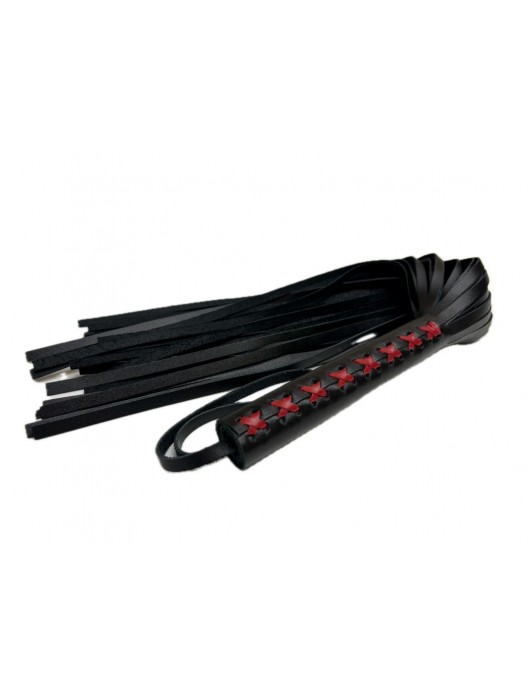 Кожаная плеть Sex Game с красным плетением на рукояти - 57 см. - БДСМ Арсенал - купить с доставкой в Евпатории