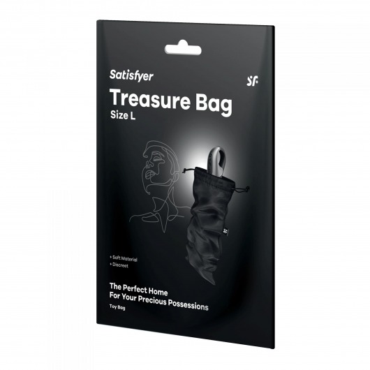 Черный мешочек для хранения игрушек Treasure Bag L - Satisfyer - купить с доставкой в Евпатории