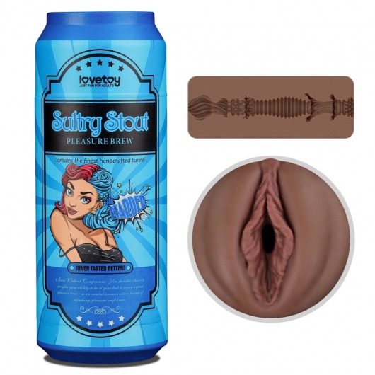 Коричневый мастурбатор-вагина Pleasure Brew Masturbator-Sultry Stout в банке - Lovetoy - в Евпатории купить с доставкой