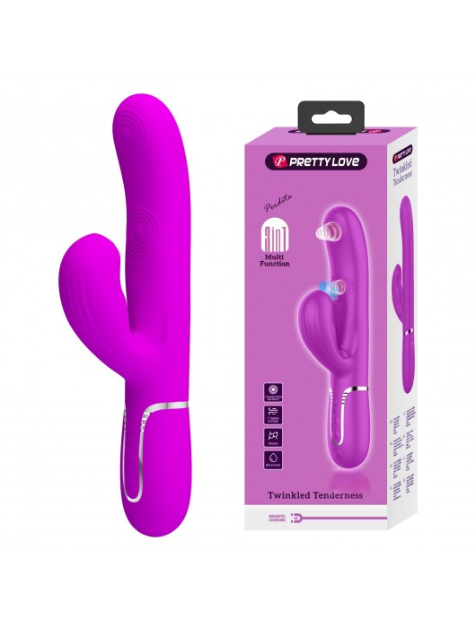 Лиловый вибратор-кролик с пульсацией Perdita - 22,8 см. - Baile