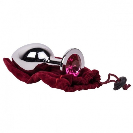Большой стальной плаг с розовым кристаллом Pink Bubble Gum - 9,5 см. - Erotic Fantasy - купить с доставкой в Евпатории