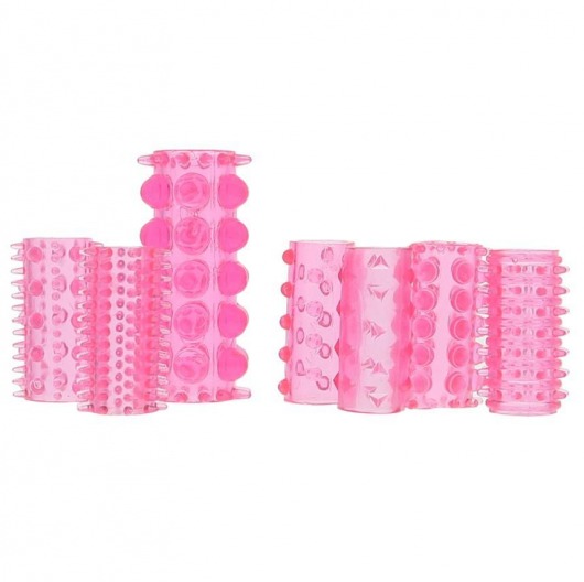 Набор из 7 розовых насадок на пенис ONE-A-DAY PENIS SLEEVES PINK - Seven Creations - в Евпатории купить с доставкой