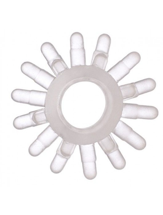 Прозрачное гелевое эрекционное кольцо с шипиками - Toyfa Basic - в Евпатории купить с доставкой