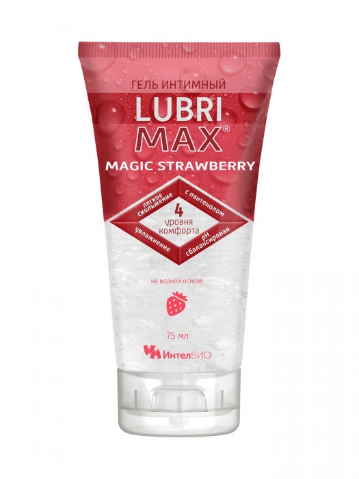 Интимный гель-смазка на водной основе Lubrimax Magic Strawberry - 75 мл. - ИнтелБИО - купить с доставкой в Евпатории