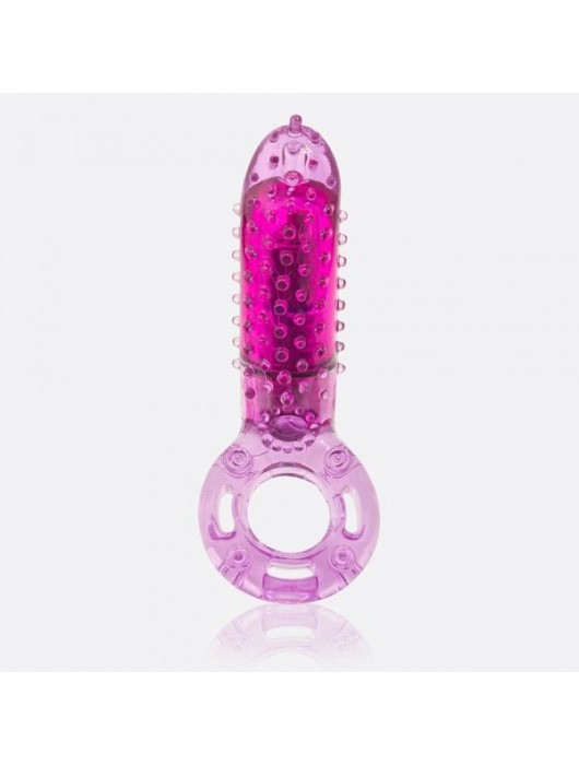 Фиолетовое эрекционное кольцо с вибрацией и пальчиком OYEAH PURPLE - Screaming O - в Евпатории купить с доставкой