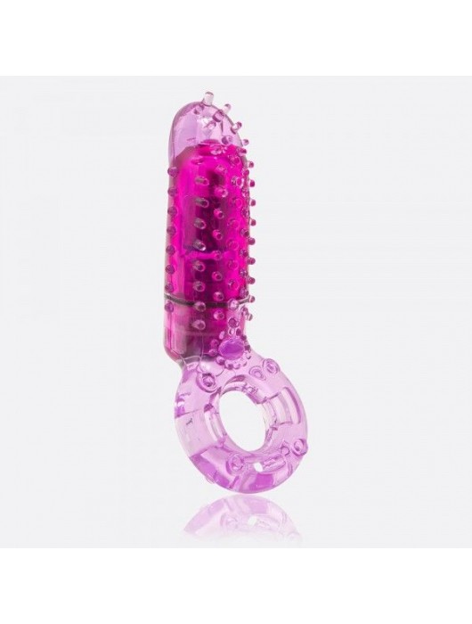 Фиолетовое эрекционное кольцо с вибрацией и пальчиком OYEAH PURPLE - Screaming O - в Евпатории купить с доставкой