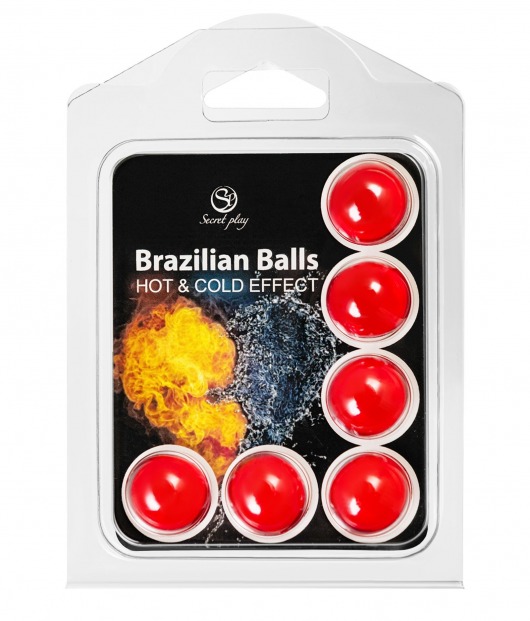 Набор из 6 шариков с массажным маслом Brazilian Balls с охлаждающим и разогревающим эффектом - Secret Play - купить с доставкой в Евпатории