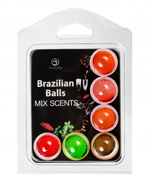 Набор из 6 шариков с ароматизированными массажными маслами Brazilian Balls - Secret Play - купить с доставкой в Евпатории