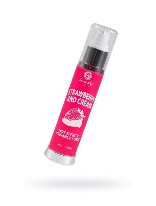 Массажное масло 2-в-1 с разогревающим эффектом и вкусом клубники со сливками - 50 мл. - Secret Play - купить с доставкой в Евпатории