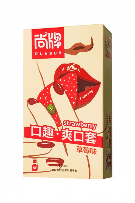 Презервативы Elasun Strawberry с аромато клубники - 10 шт. - Elasun - купить с доставкой в Евпатории