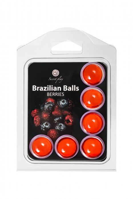 Набор из 6 шариков с массажным маслом Brazilian Balls с ароматом ягод - Secret Play - купить с доставкой в Евпатории