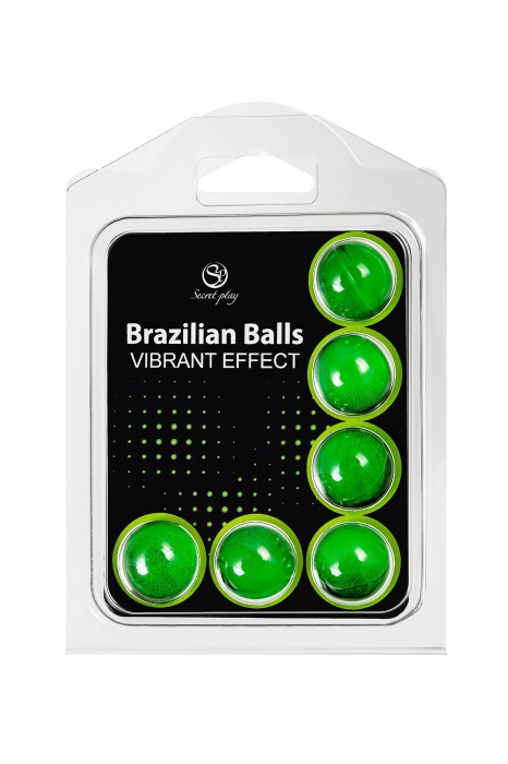 Набор из 6 шариков с массажным маслом Brazilian Balls с эффектом вибрации - Secret Play - купить с доставкой в Евпатории