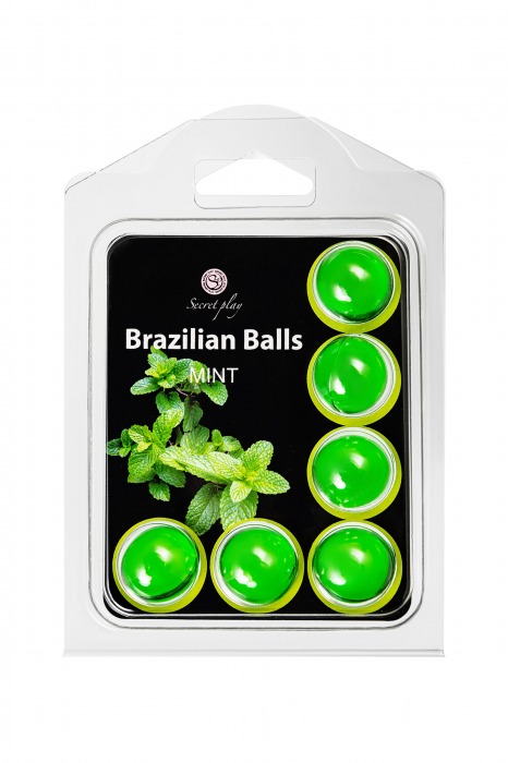 Набор из 6 шариков с массажным маслом Brazilian Balls с ароматом мяты - Secret Play - купить с доставкой в Евпатории