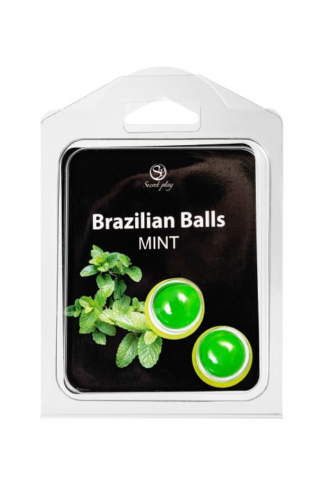 Набор из 2 шариков с массажным маслом Brazilian Balls с ароматом мяты - Secret Play - купить с доставкой в Евпатории