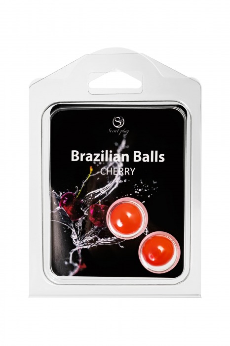 Набор из 2 шариков с массажным маслом Brazilian Balls с ароматом вишни - Secret Play - купить с доставкой в Евпатории