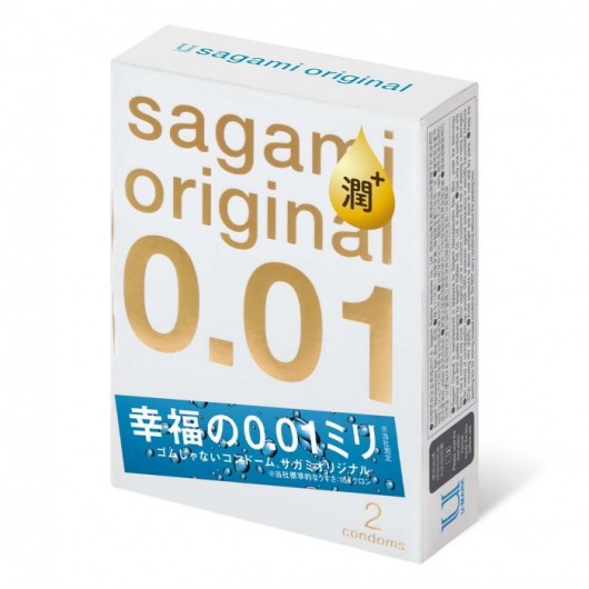 Увлажнённые презервативы Sagami Original 0.01 Extra Lub - 2 шт. - Sagami - купить с доставкой в Евпатории