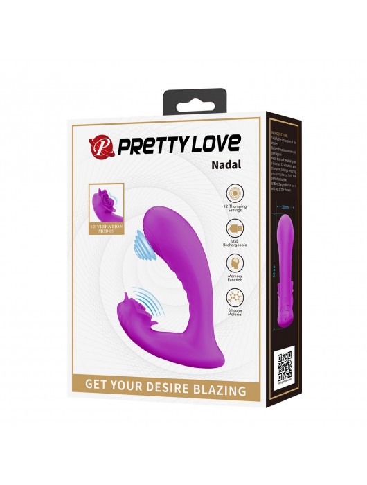 Лиловый вибратор Nadal для двойной стимуляции - Baile