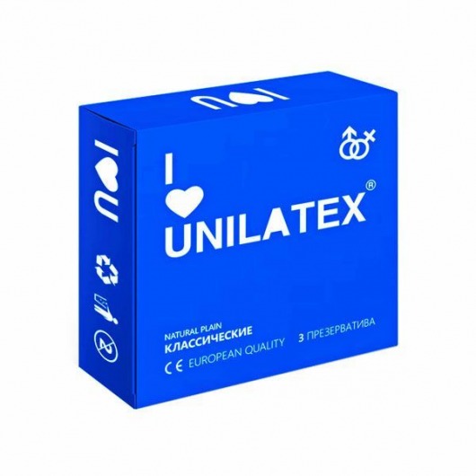 Классические презервативы Unilatex Natural Plain - 3 шт. - Unilatex - купить с доставкой в Евпатории