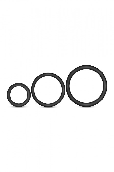 Набор из 3 черных эрекционных колец Cock Ring Set - Blush Novelties - в Евпатории купить с доставкой