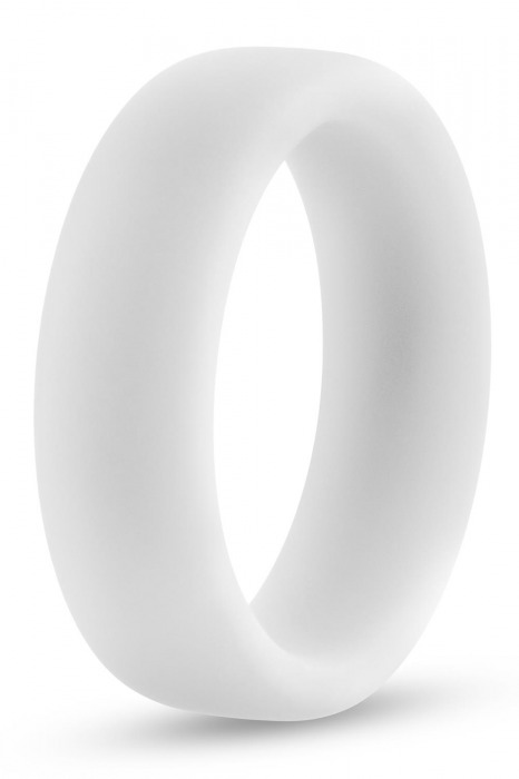 Белое люминесцентное эрекционное кольцо Silicone Glo Cock Ring - Blush Novelties - в Евпатории купить с доставкой