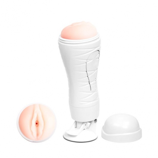 Мастурбатор-вагина Flora White с присоской и 12 режимами вибрации - Baile - в Евпатории купить с доставкой