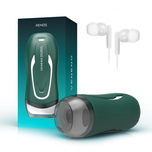 Зеленый вибромастурбатор с голосовым сопровождением Veneno - Rends - в Евпатории купить с доставкой