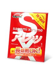 Утолщенный презерватив Sagami Xtreme FEEL LONG с точками - 1 шт. - Sagami - купить с доставкой в Евпатории