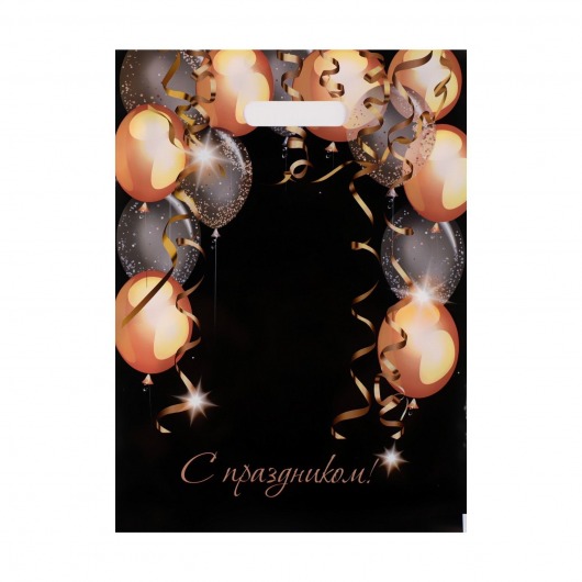 Пакет с вырубной ручкой и принтом в виде шариков (30х40 см) - Сима-Ленд - купить с доставкой в Евпатории