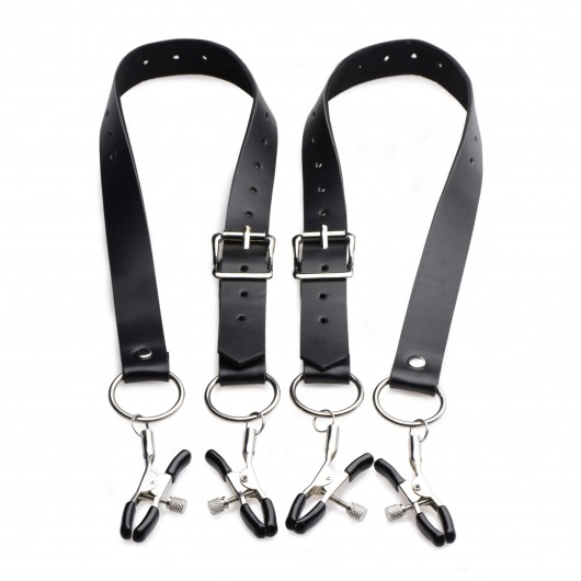 Ремни с зажимами для половых губ Spread Labia Spreader Straps with Clamps - XR Brands - купить с доставкой в Евпатории