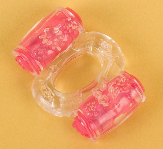 Прозрачное виброкольцо с двумя вибропульками - Toyfa Basic - в Евпатории купить с доставкой