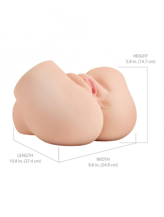 Телесный мастурбатор-полуторс с вибрацией и эффектом всасывания Back That Ass Up - Pipedream - в Евпатории купить с доставкой