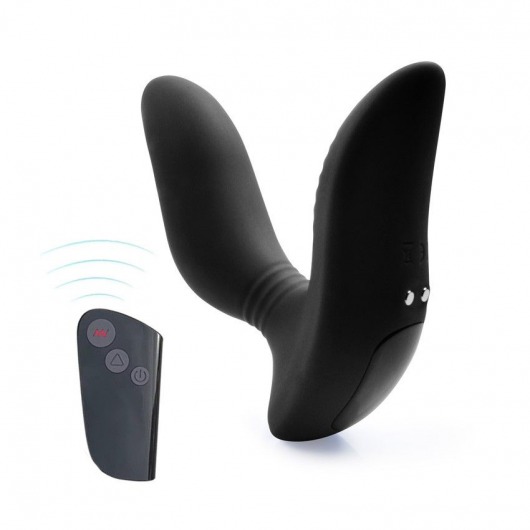 Черный вибромассажер простаты 3,5’’ Remote Control Curve P-spot Massager - 12 см. - Erokay - в Евпатории купить с доставкой