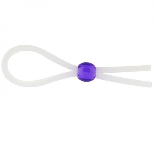 Прозрачное лассо с фиолетовой бусиной SILICONE COCK RING WITH BEAD LAVENDER - NMC - в Евпатории купить с доставкой