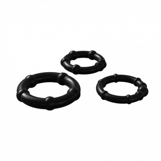 Набор из 3 черных эрекционных колец Babooom Ring Set - Adrien Lastic - в Евпатории купить с доставкой