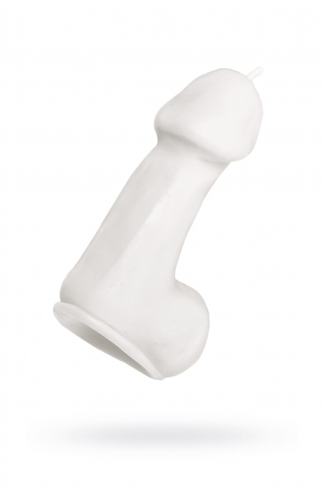 Белая свеча в форме пениса - 47 гр. - Pecado - купить с доставкой в Евпатории