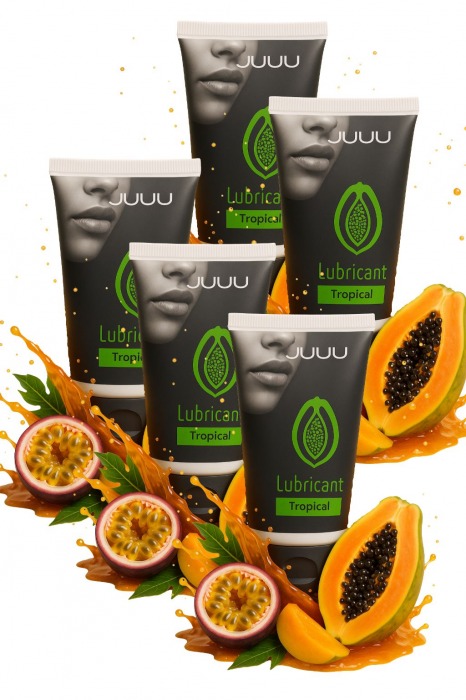 Набор из 5 съедобных лубрикантов JUJU со вкусом тропических фруктов - JuJu - купить с доставкой в Евпатории