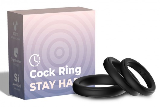 Набор из 3 черных эрекционных колец Stay Hard - Boys of Toys - в Евпатории купить с доставкой