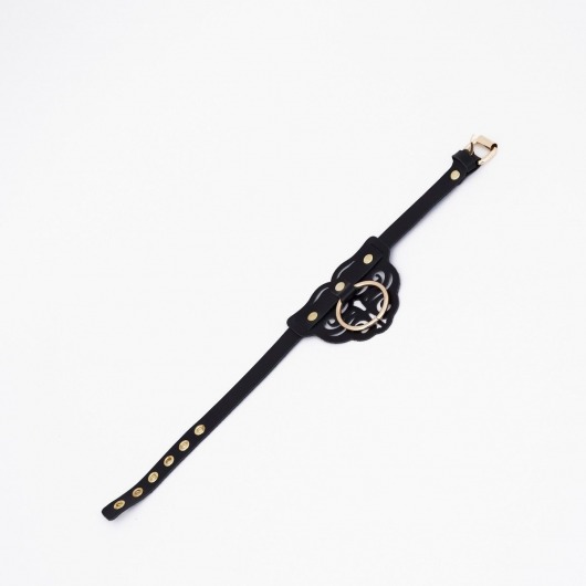 Черный чокер с клепками и золотистой фурнитурой - Crazy Handmade - купить с доставкой в Евпатории