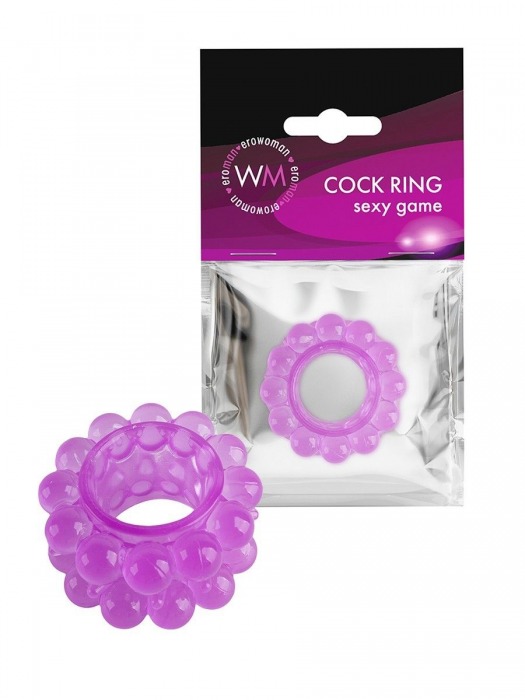 Лиловое эрекционное кольцо с 2 рядами стимулирующих шариков - Erowoman-Eroman - в Евпатории купить с доставкой