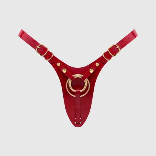 Красный пояс для фиксации насадок Strap-On-Me Leatherette Harness Fabulous - Strap-on-me - купить с доставкой в Евпатории