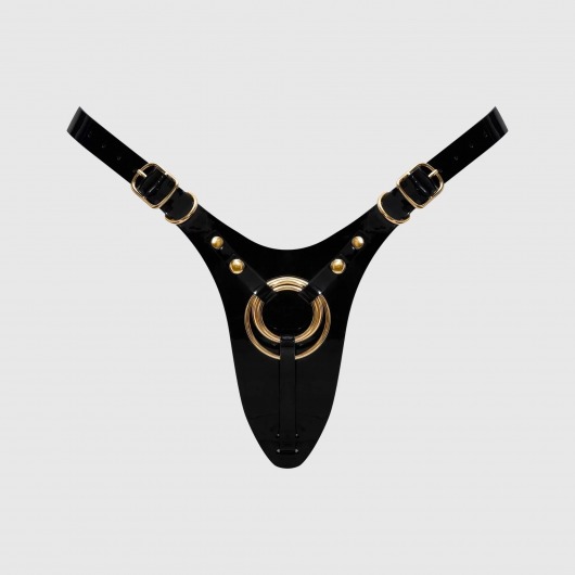 Черный пояс для фиксации насадок Strap-On-Me Leatherette Harness Fabulous - Strap-on-me - купить с доставкой в Евпатории