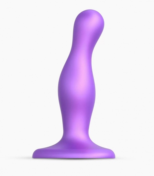 Фиолетовая насадка Strap-On-Me Dildo Plug Curvy size S - Strap-on-me - купить с доставкой в Евпатории