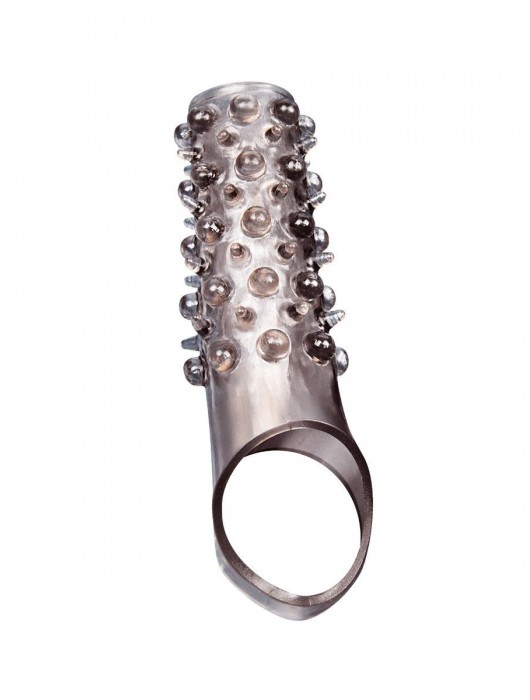 Дымчатая насадка на пенис с шипами и выпуклостями - 12 см. - Sex Expert - в Евпатории купить с доставкой