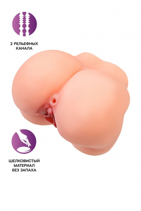 Реалистичный мастурбатор в форме попки с 2 любовными входами - No Name - в Евпатории купить с доставкой